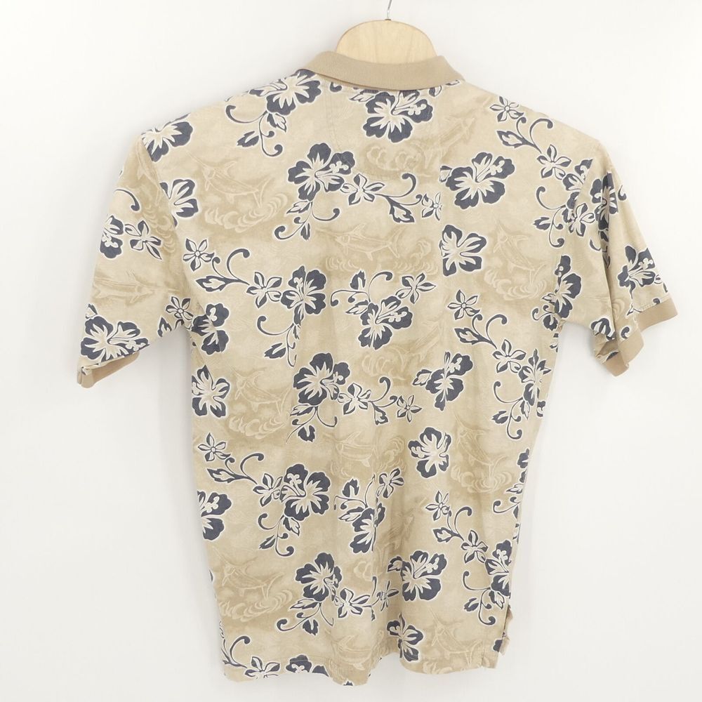 American Fishing Tackle Co AFTCO Polo Shirt Hawaiian Floral Men's Large L - Picture 4 of 4